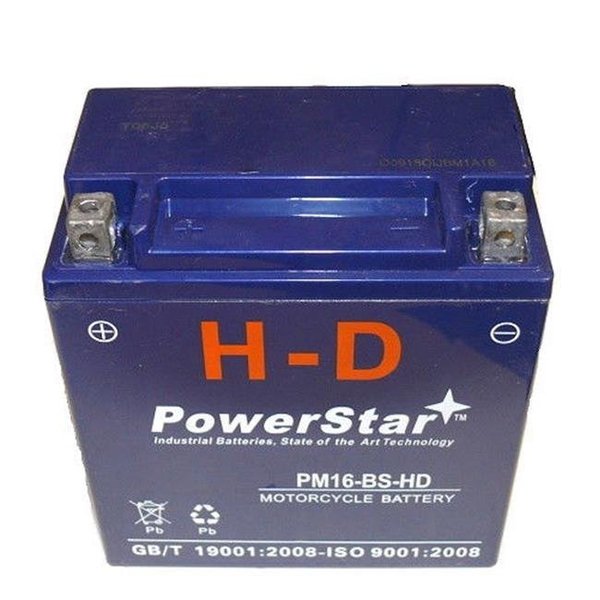Batteryjack BatteryJack PM16-BS-HD-02 PowerStar 16 - BS; YTX16 - BS PTX16 - BS Motorcycle Battery PM16-BS-HD-02